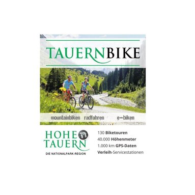 TauernBike Broschüre mit zwei Radfahrern auf einem Bergweg in der Nationalpark-Region Hohe Tauern. | © Ferienergion Nationalpark Hohe Tauern
